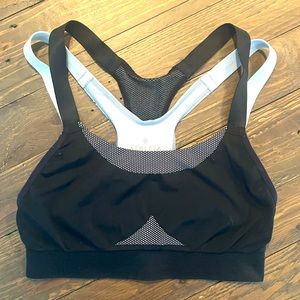 Athleta Black and Grey Double Layer Sports Bra Size XS